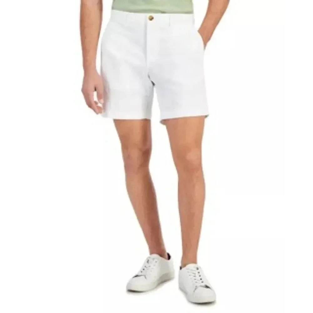 Michael Kors Men's White Flat Front Golf Shorts